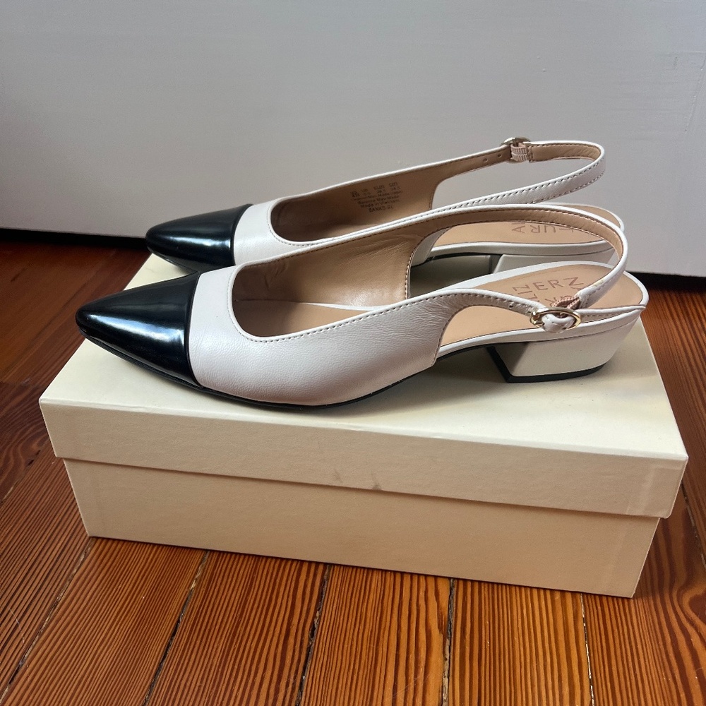 Black and White Naturalizer Slingback Sz 8